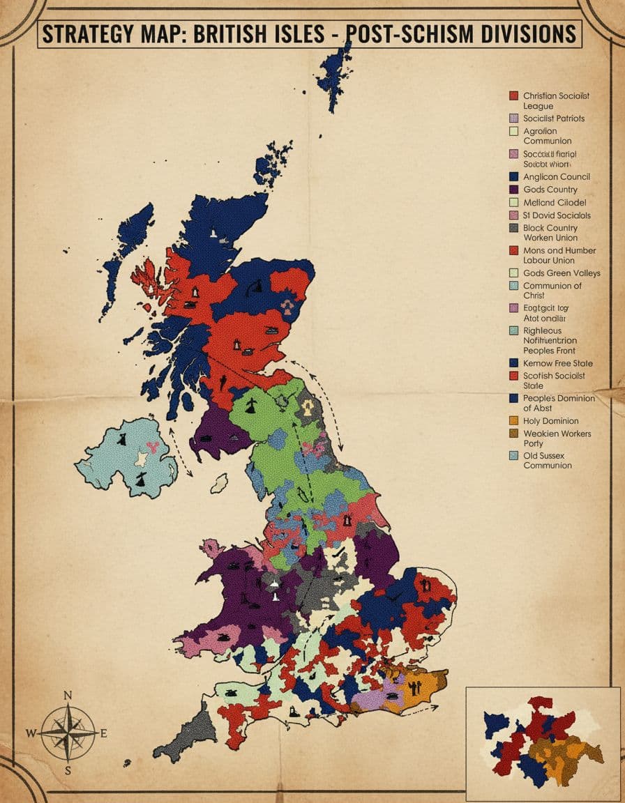 AI generated: please recreate this in the style of a military strategy map, keep borders the same