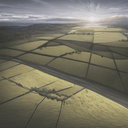 AI generated: 
Generate a hyperrealistic landscape photo capturing a sun-drenched New Zealand Dairy Farm, with a s...