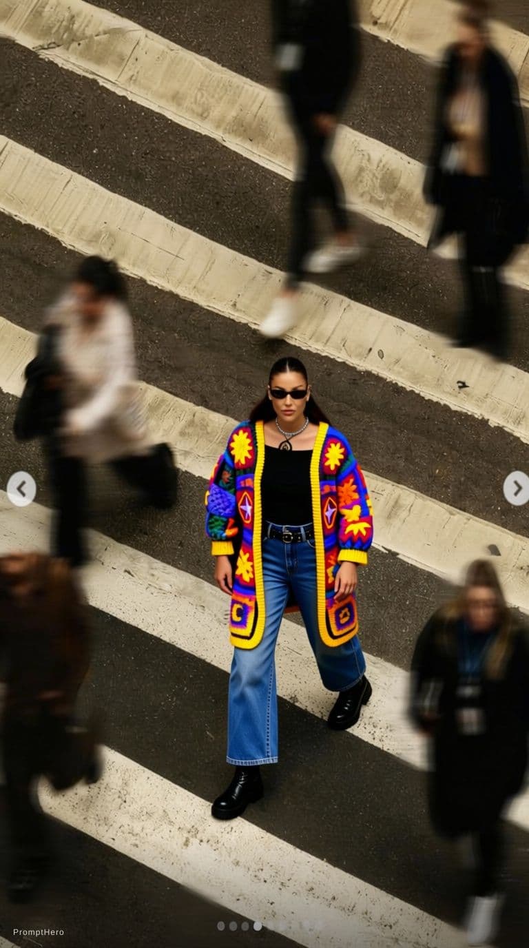 AI generated: i want to generate the first image but replace the model's outfit with the outfit in the second imag...
