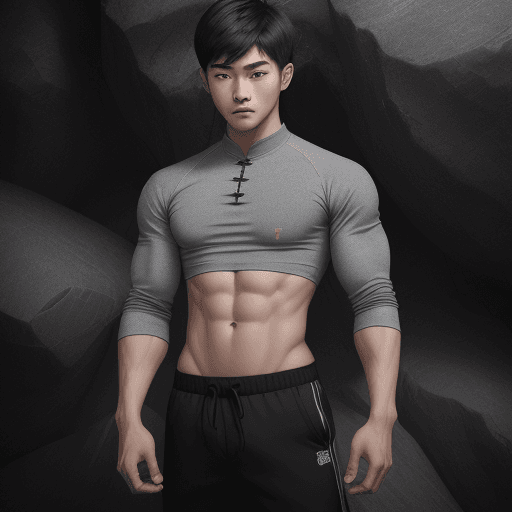 AI generated: masterpiece, ((extreme detail)),(ultra-detailed), male, Chinese, age 22, arms ((four)), skin ((rock ...