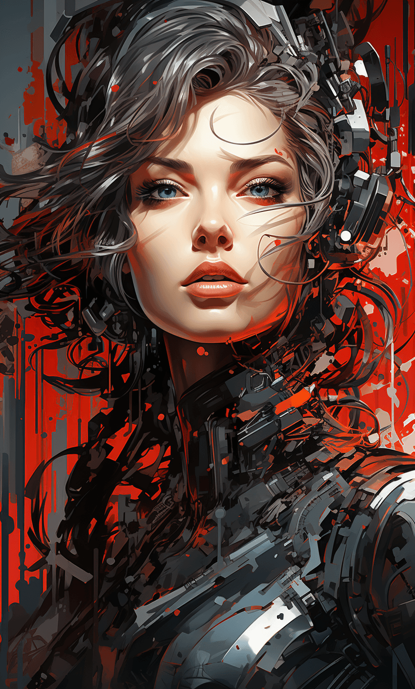 AI generated: android android games for ios or android, in the style of tristan eaton, cyberpunk dystopia, meticul...