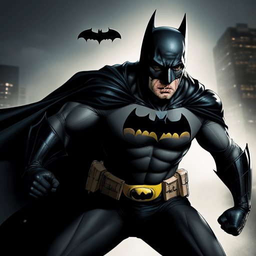 AI generated: batman fighting hoodlum

