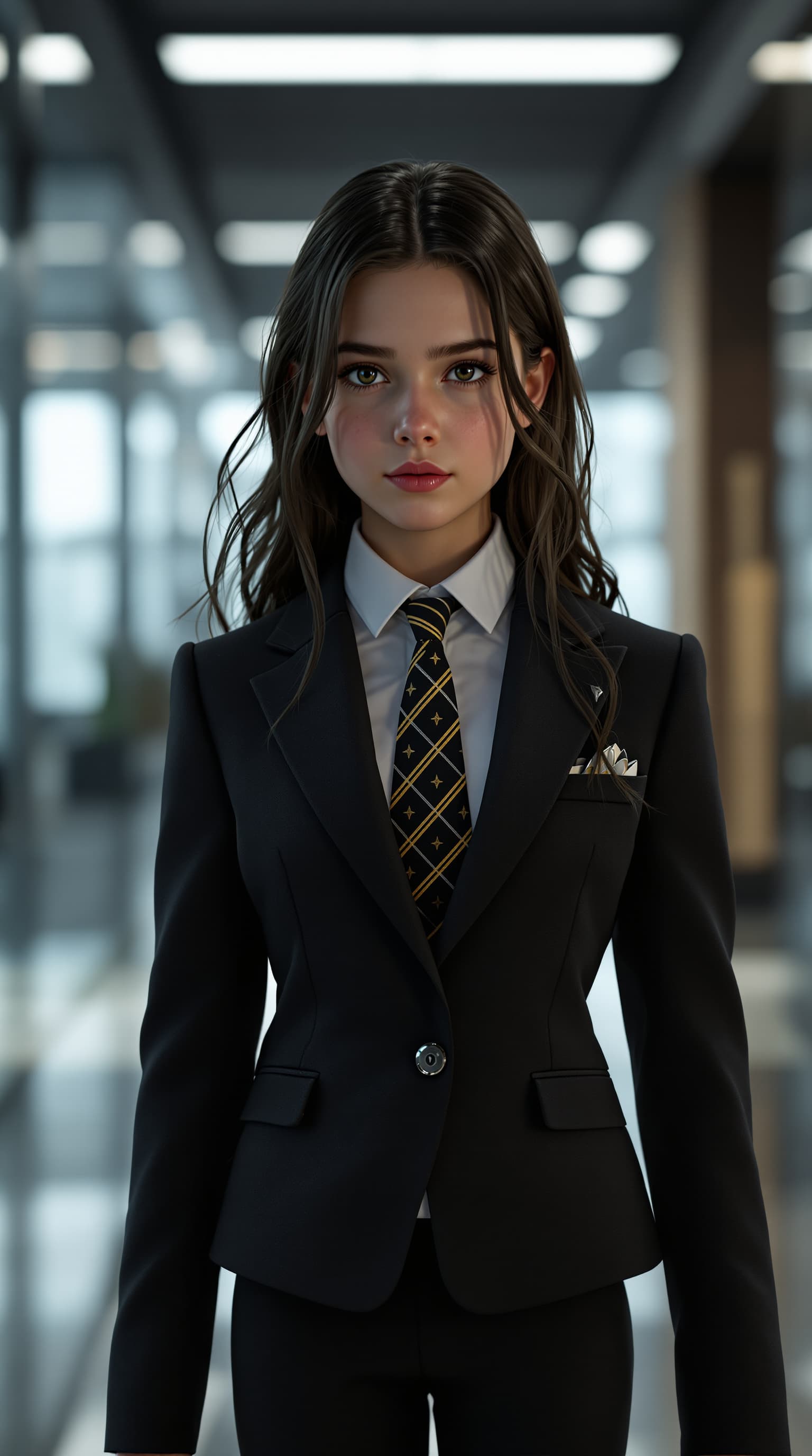 AI generated: A hyper-realistic depiction of a twelve year old Diane Ryan playing the role Diana Prince, wearing a...