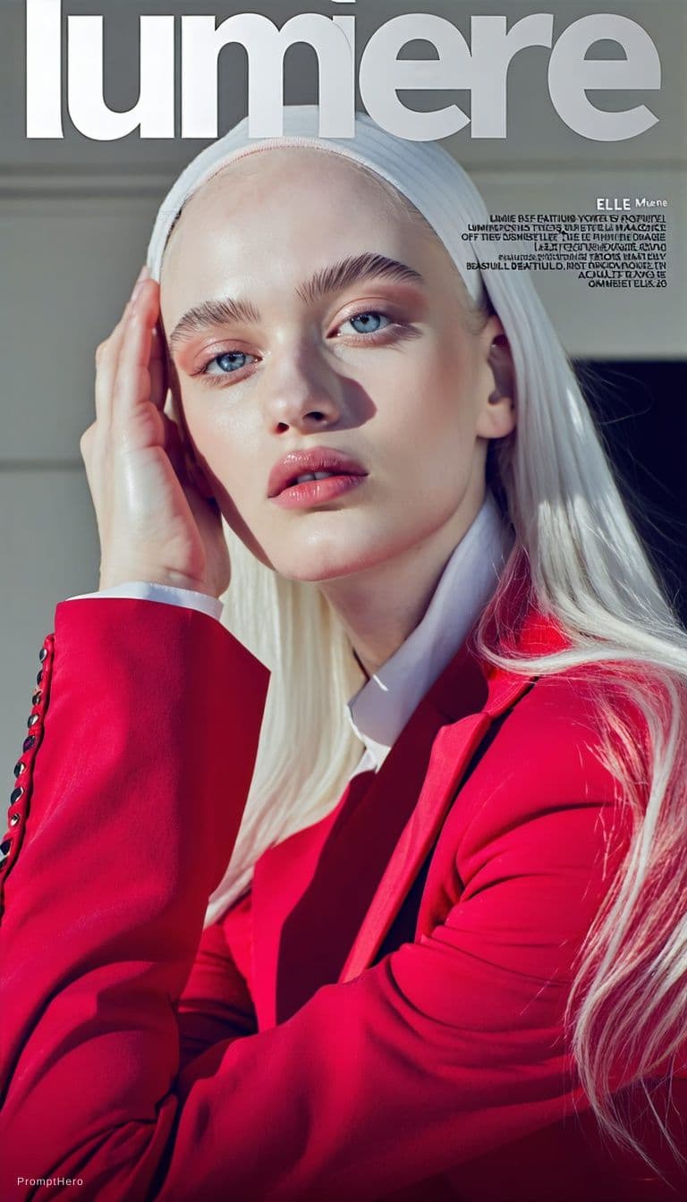 AI generated: A luxury high-fashion magazine cover. Magazine name at the very top in massive elegant serif font re...