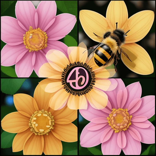 AI generated: /prefers option set option:bee-and-beautiful-flower value: - beautiful bee on a magnificent flower::...