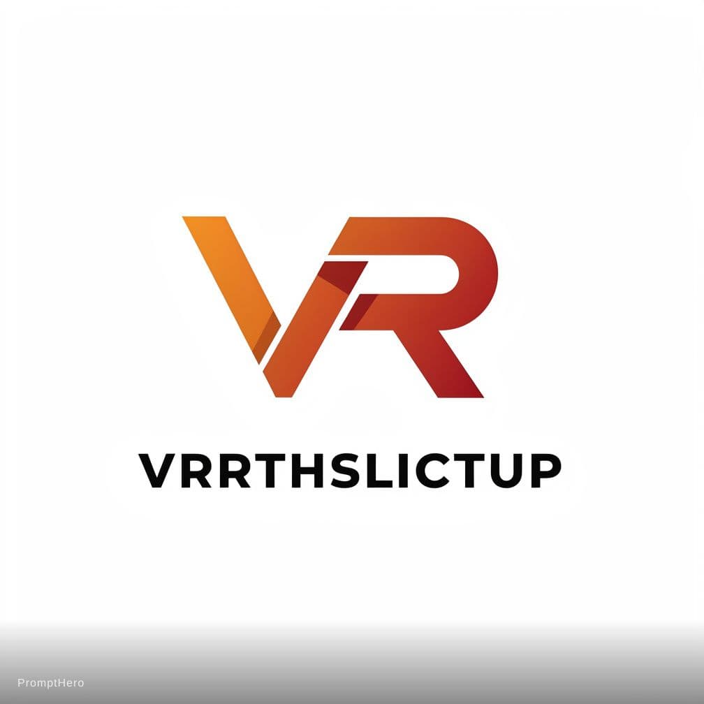 AI generated: A sleek and modern logo design for a tech startup, featuring a stylized geometric "VR" letters. The ...