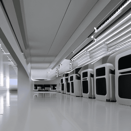 AI generated: (white:1.5) laboratory, high-tech laboratory, futuristic design style, (sci-fi:1.5), clean lines, ph...
