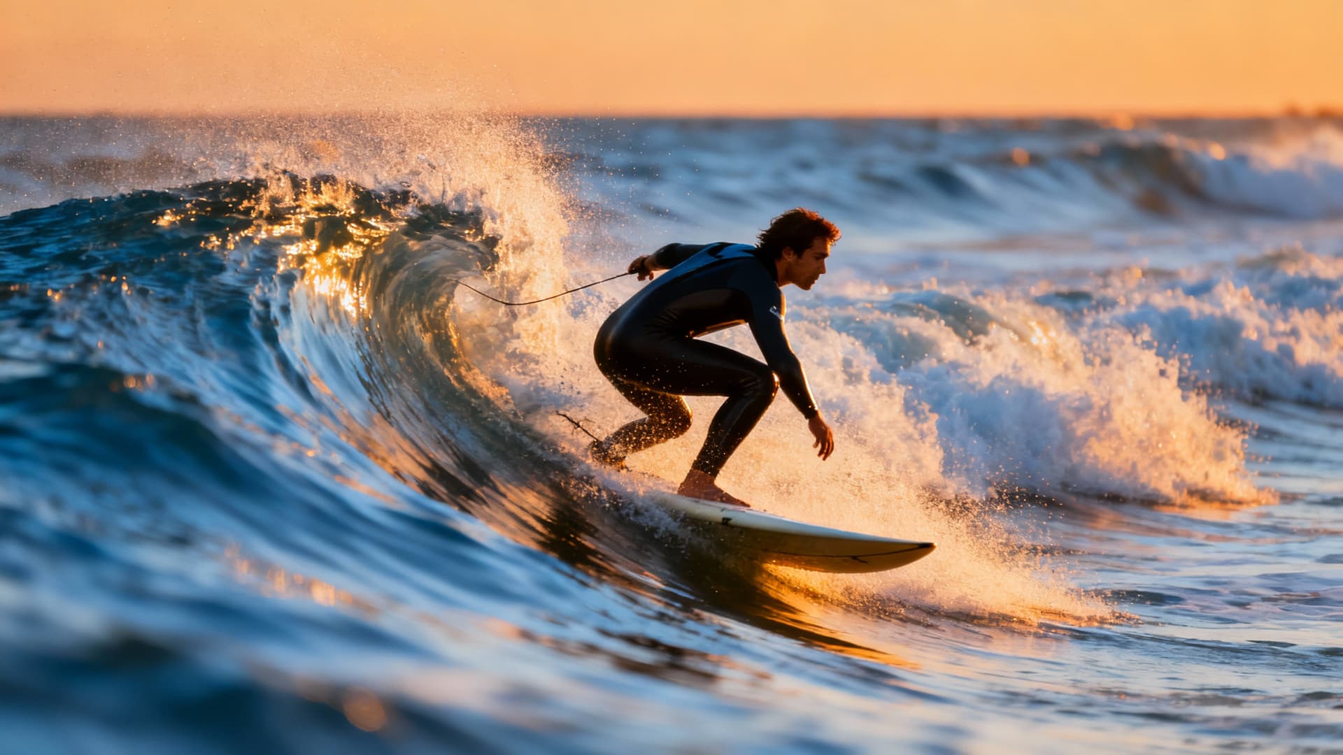 AI generated: a surfer doing a cut back