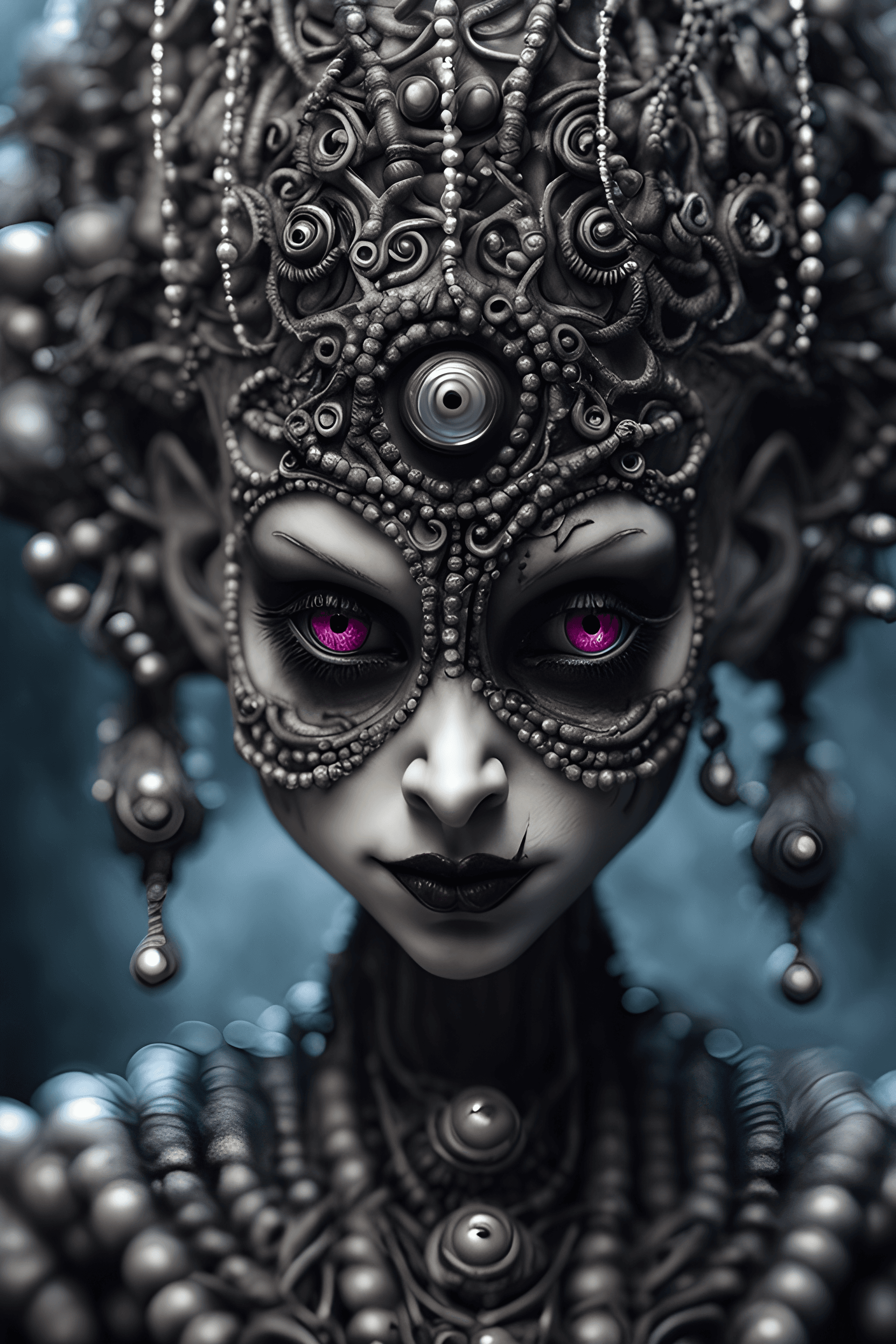 AI generated: Damned Shelma, Tim Burton macro photography, close-up, hyper detailed, trending on artstation, sharp...