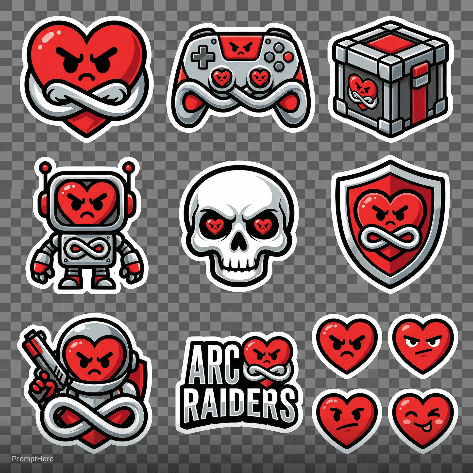 AI generated: Gaming stickers based on the uploaded logo, ARC raiders,lmodern minimal style