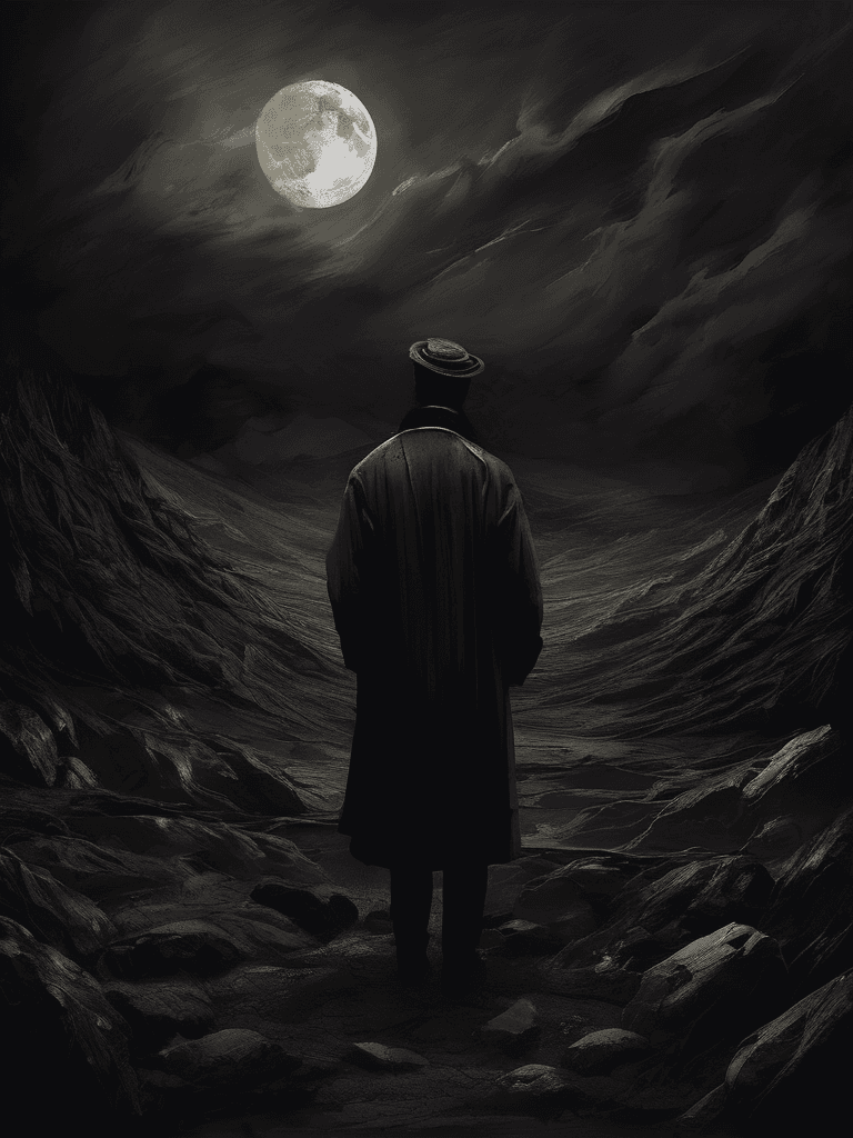 AI generated: Hello darkness, my old friend, I've come to talk to you again, heart-wrenching composition, digital ...