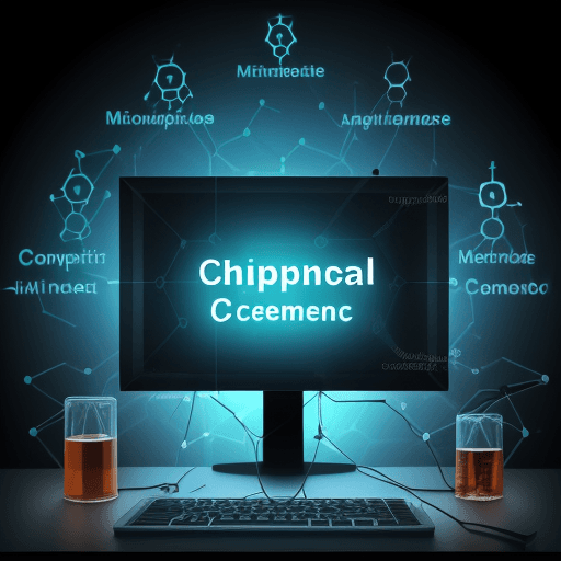 AI generated: computer screen with chemical molecules