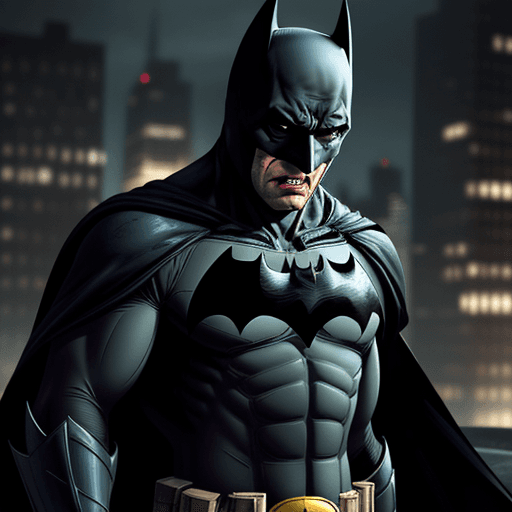 AI generated:  batman cry after punch, 4 k ulra hd