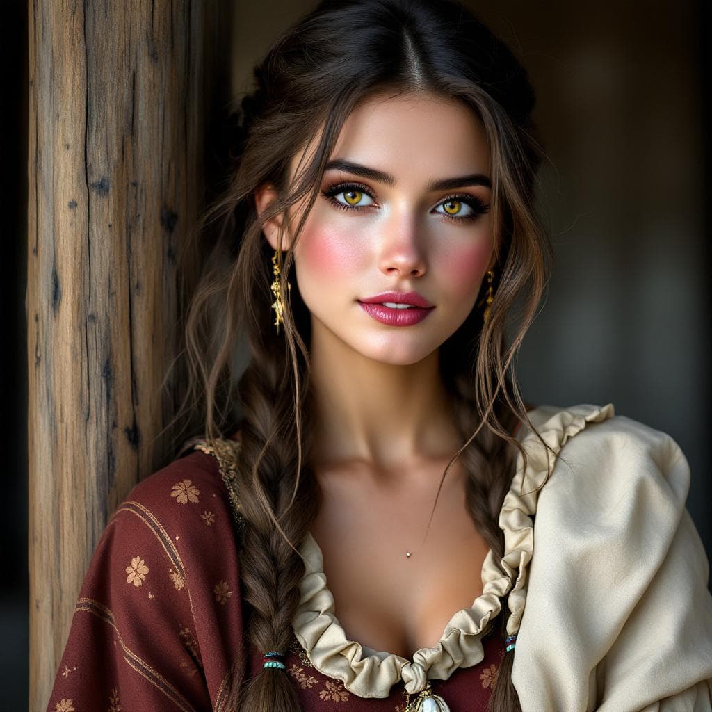 AI generated: The most amazingly beautiful girl in the world, wearing a white t-shirt and blue jeans, and a cowboy...