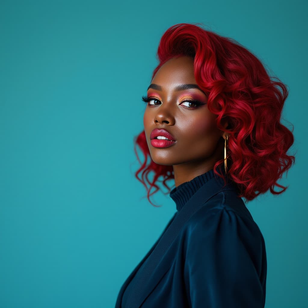 AI generated: A highly attractive black woman Pink lipstickThe photo is taken with a high-resolution camera.  The ...