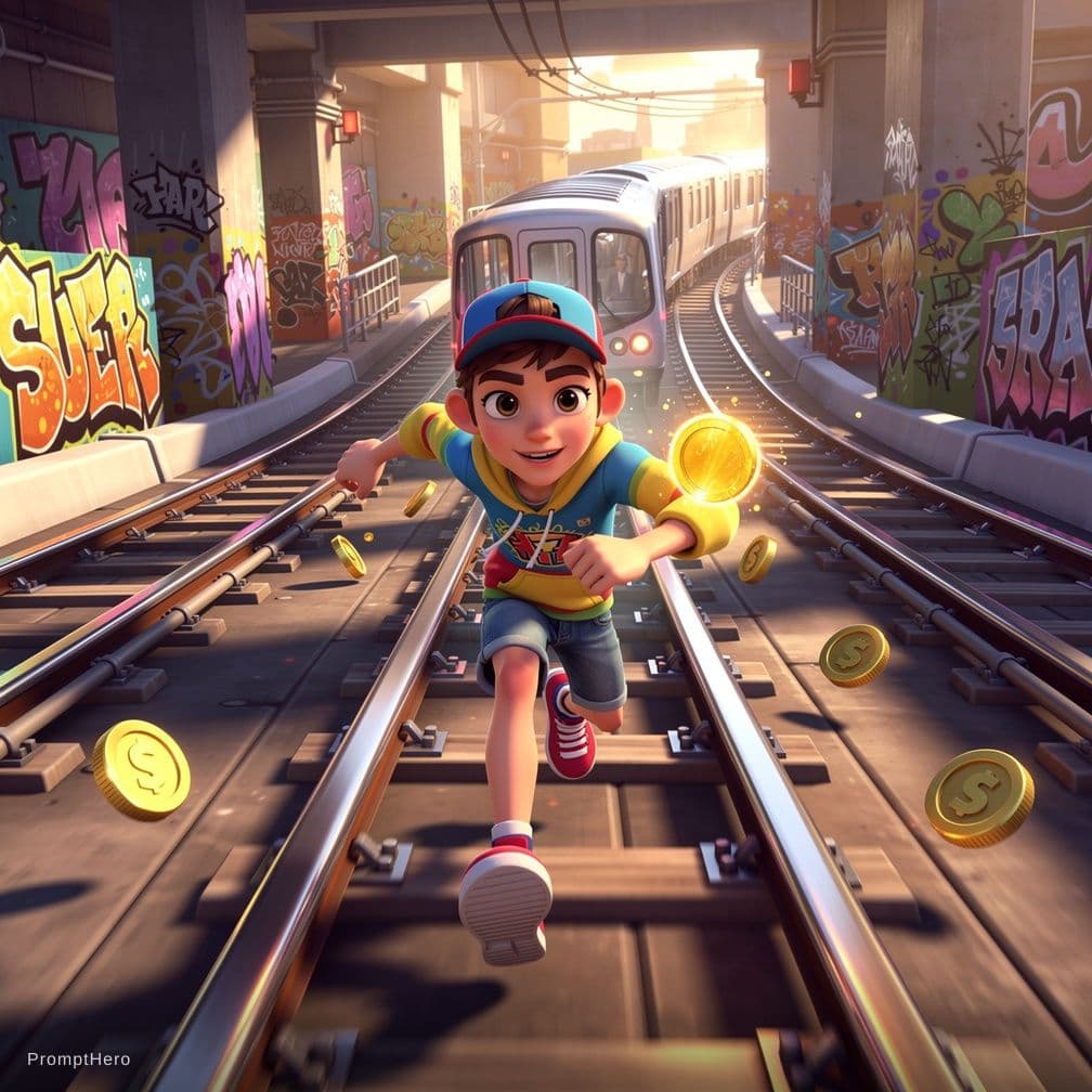 AI generated: Create a subway surfers prompt 
