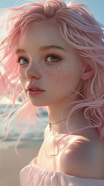 AI generated: digital girl illustration by krestian storgin art, in the style of romantic soft focus and ethereal ...