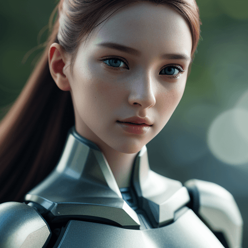 AI generated: Beautiful Android quite human in appearance, hyper-realistic, shallow depth of field,
