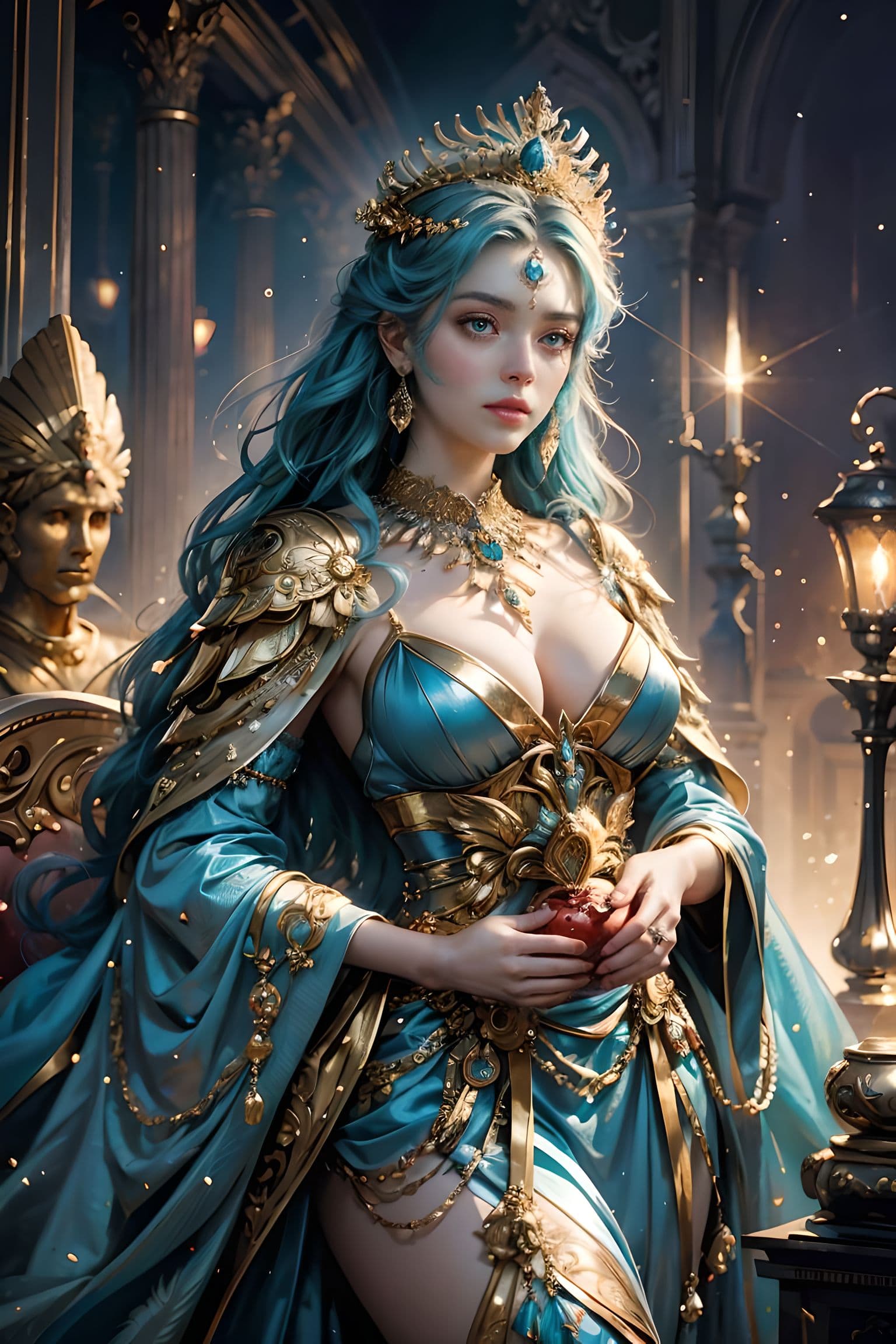 AI generated: Goddess of marriage and family(greek roman mythology:Hera),((Temple of Hera: Heraion),Doric architec...