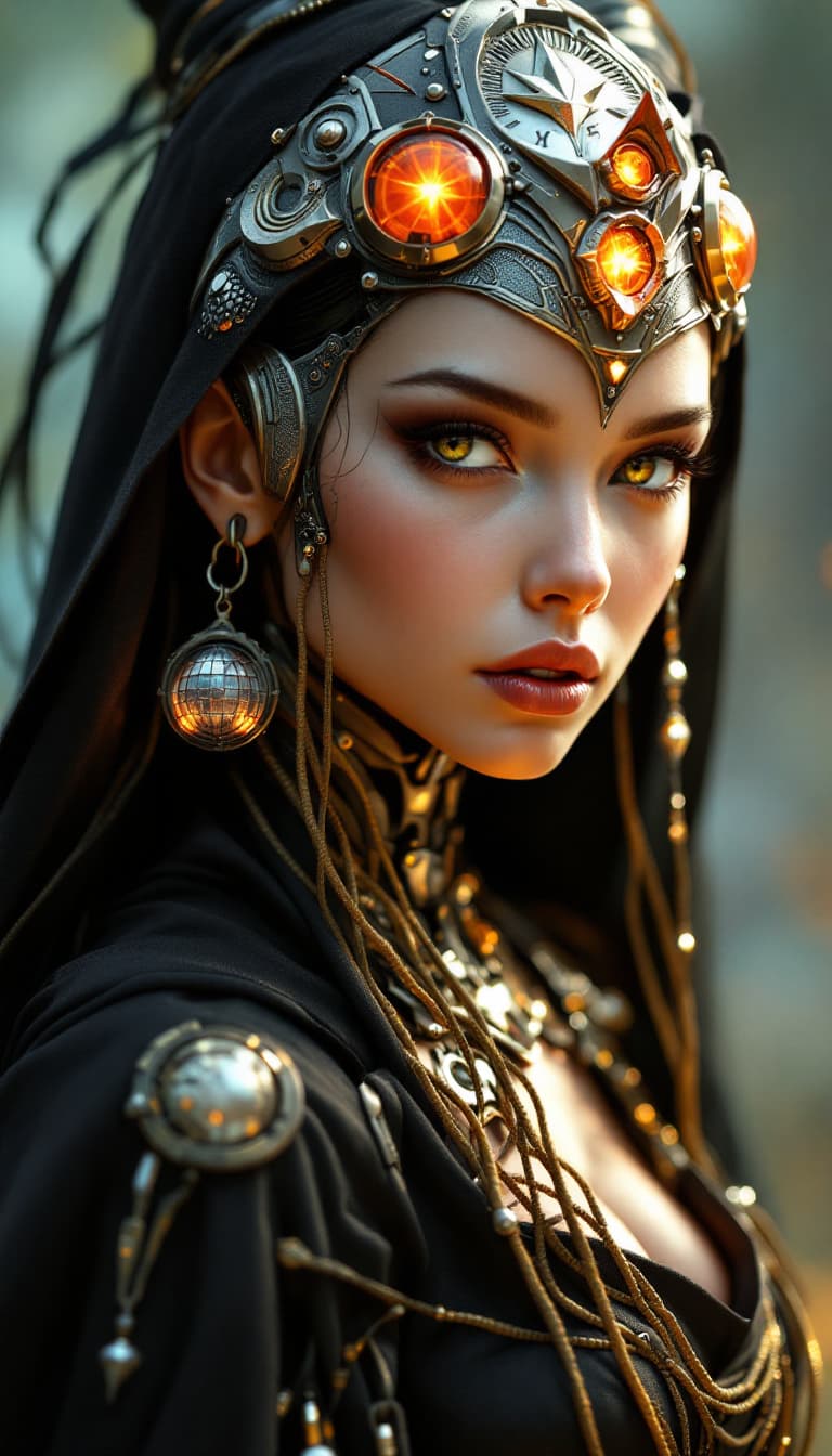 AI generated: **golden ratio, female robot witch, gorgeous, highly detailed, INTRICATE, centered, digital painting...