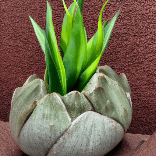 AI generated: Sansevieria en una maceta de cristal con raices vistas