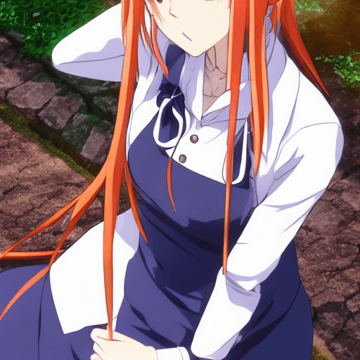 AI generated: Nino Nakano of Gotoubun no Hanayome, fantasy, anime , blue eyes, 8 k, gray sky