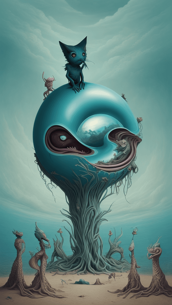 AI generated: surreal composition
surrealist art style
creature art in an absurdist style
surrealist conceptual ar...