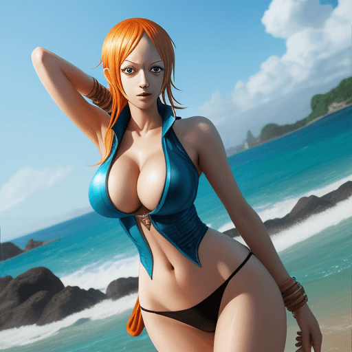 AI generated: Realistic, Sexy and , nami from one piece, 

