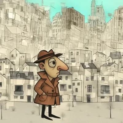 AI generated video:   un hombre va caminando por una ciudad, el hombre se va transformando con efecto morfing en estilos...