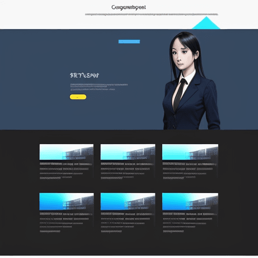 AI generated: a corporate website template with alot of images and bento ui.colors blue and black.and also gradien...