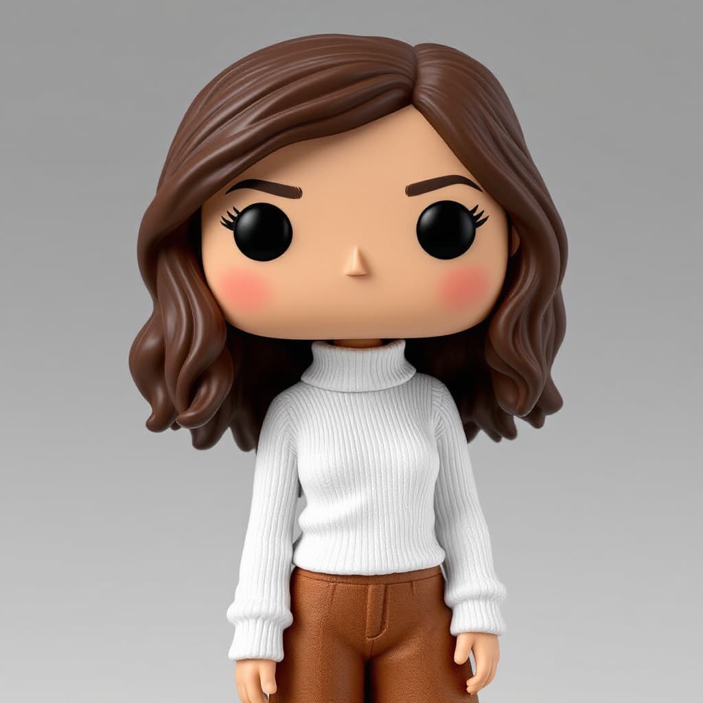 AI generated: Funko Pop Figure Description:

Hair: Long, wavy brown hair flowing naturally down to the shoulders, ...