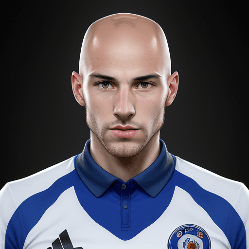 AI generated: hyper realistic photo of bald leicester city player