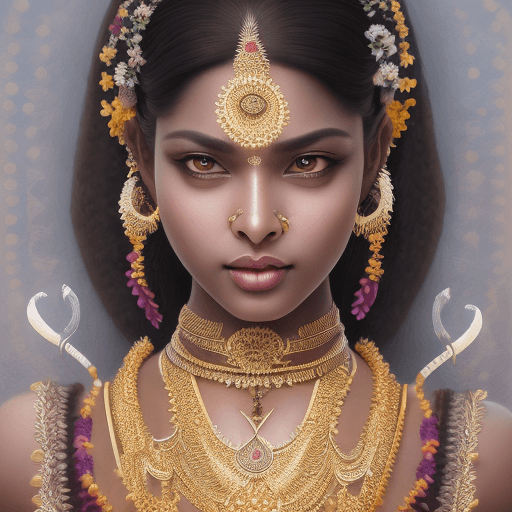 AI generated: Waist high Portrait of an exotic beautiful south india woman wearing traditional clothing, perfect d...