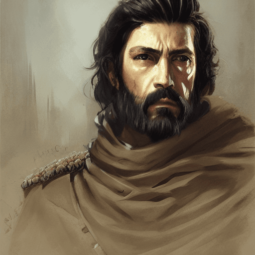 AI generated: portrait of a spanish conquistador hernan cortes, colourised, face portrait, epic, tragic, military ...