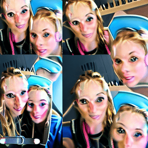 AI generated: A amateur mirror selfie of a blond teen girl, 