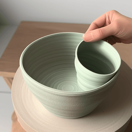 AI generated: please give me a picture about make minimal pottery, just be hand and pottery