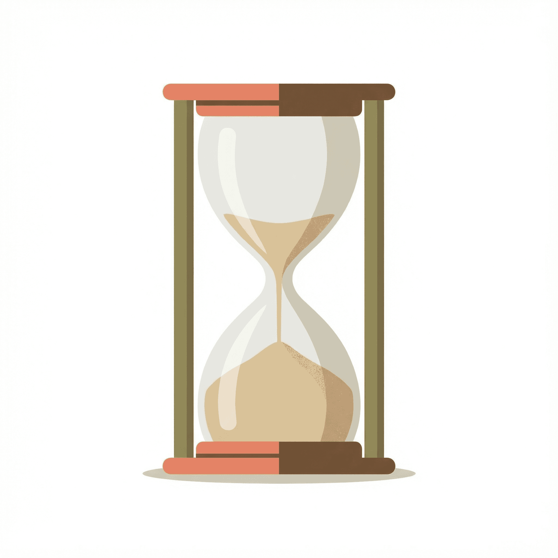 AI generated: flat vector illustration of an hourglass indicating waiting time, simple icon style, corporate illus...