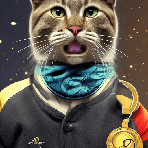 AI generated: El gato de Scratch con la imagen de los anillos olimpicos