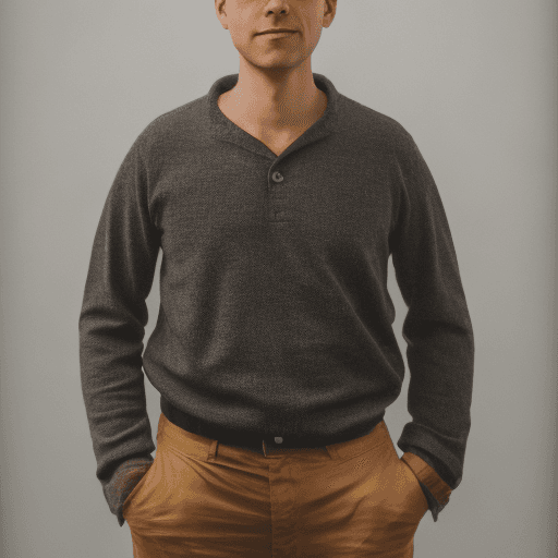 AI generated: a male person standing in front of a white background