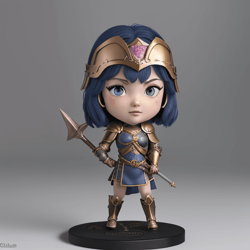AI generated: pixar Achilles roman soldier chibi character design,  brave, strong, 4k, High Definition, with bronz...