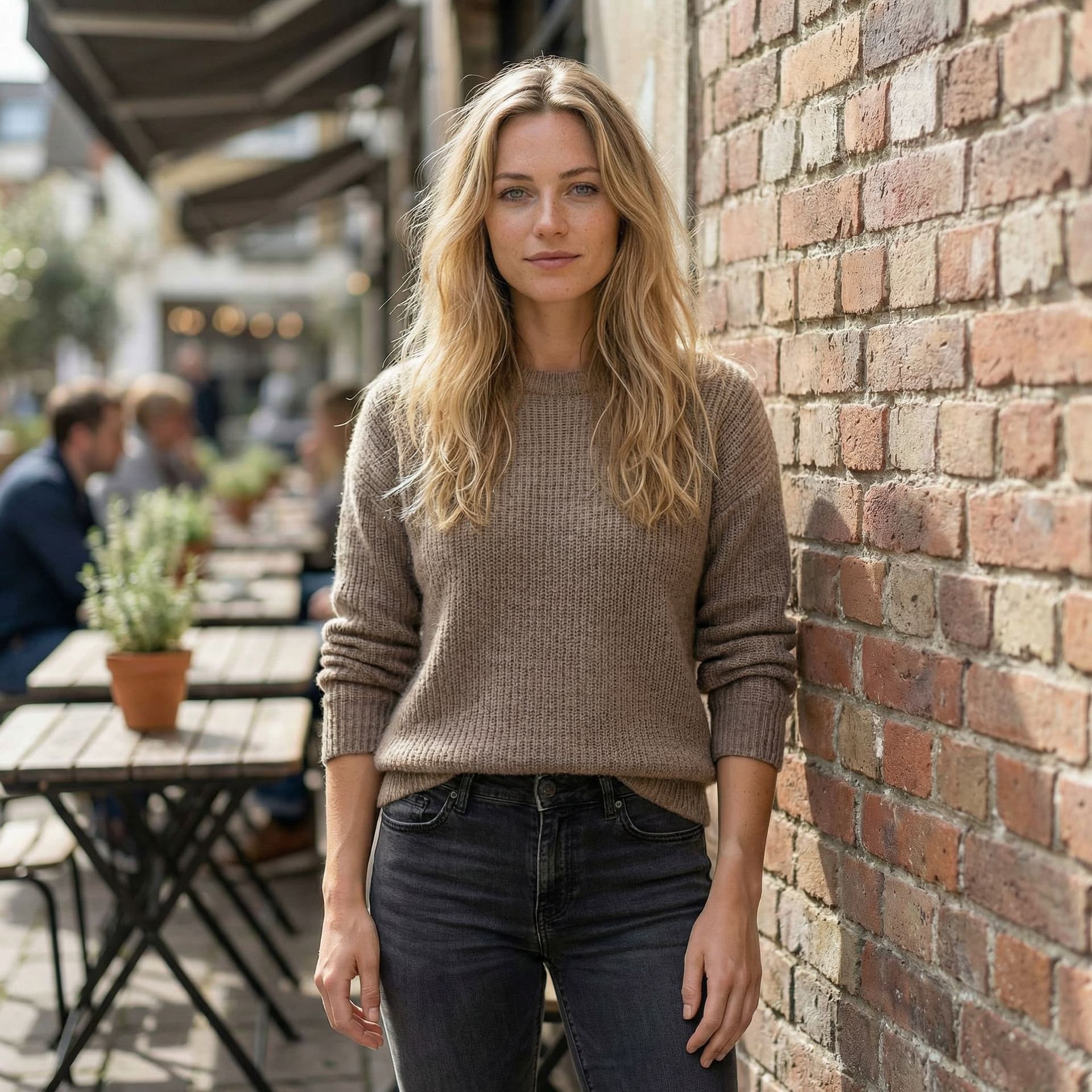 AI generated: ((Freya:1.3)), mid-20s Caucasian woman, long natural blonde hair with subtle highlights, grey eyes w...