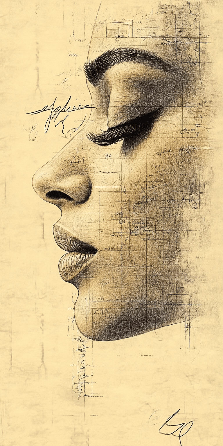 AI generated: graphite pencil drawing, simple, woman's face, by Odilon Redon --ar 1:2 --personalize 2gwf1qc --styl...