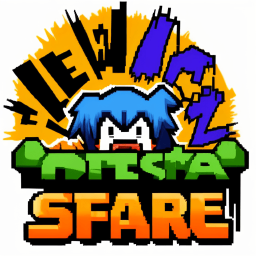 AI generated: scetch logo, hide and scare, funny elements, 16bit style, name "hide and scare" is readable

