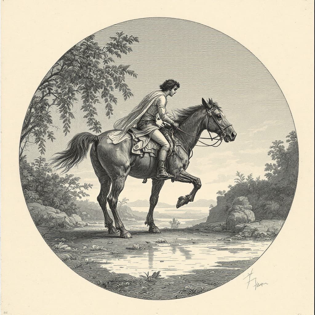 AI generated: image of flamarion engraving updated to the present day