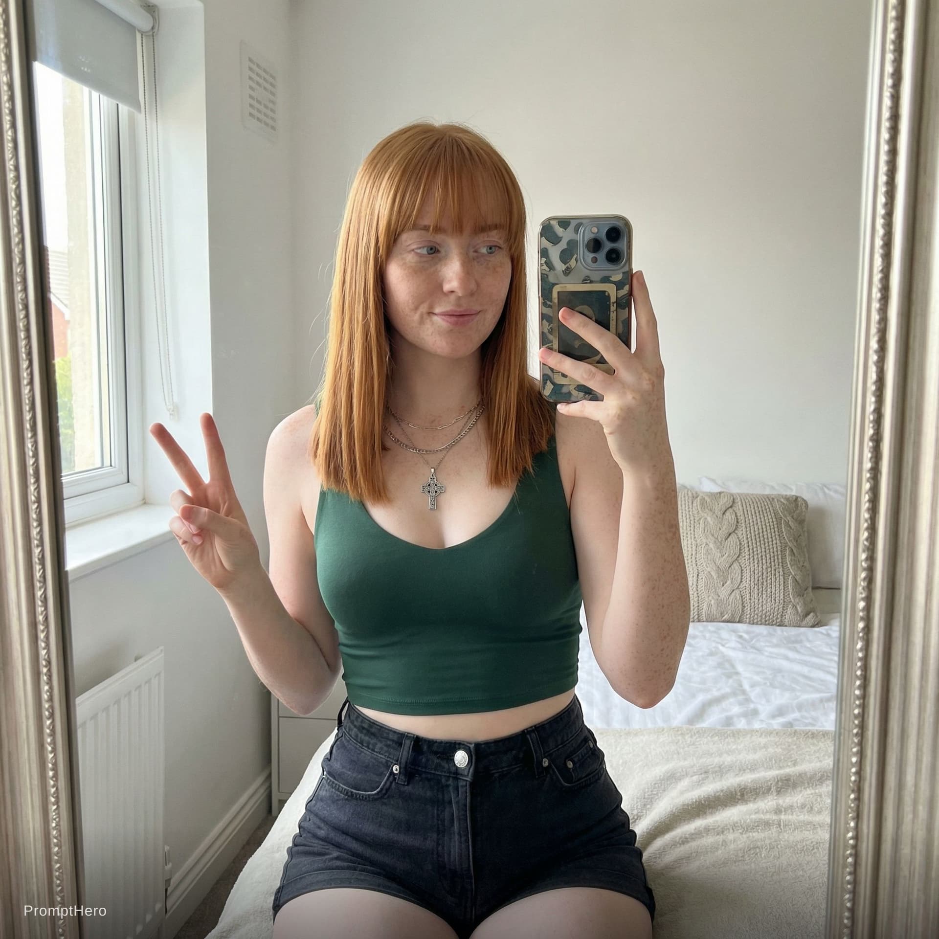 AI generated: 23-year-old Irish woman with clearly Irish heritage. Naturally curvy build with fair porcelain skin ...