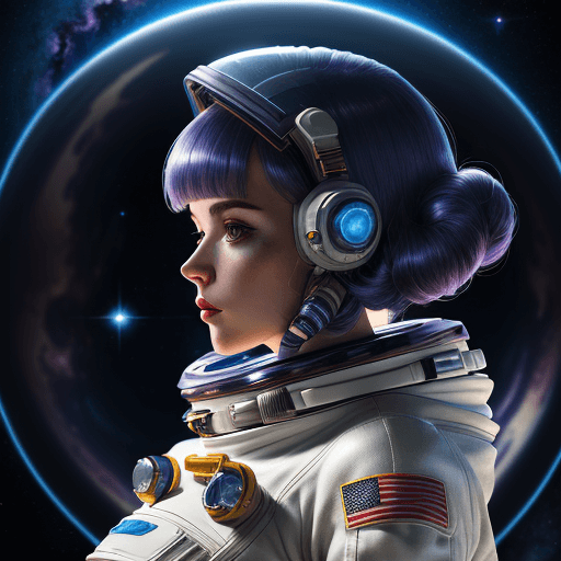 AI generated: woman in a space suit| character portrait| space art| retro-futuristic armor| high detailed official...