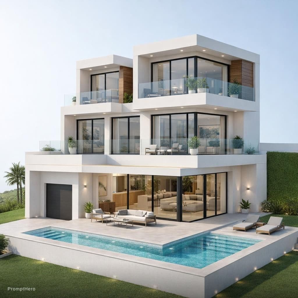 AI generated: luxury villa modern design