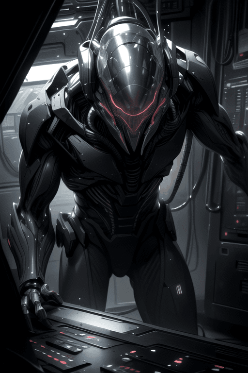 AI generated: a highly detailed cinematic rendering of a predator from the movie alien vs predator,a futuristic ho...