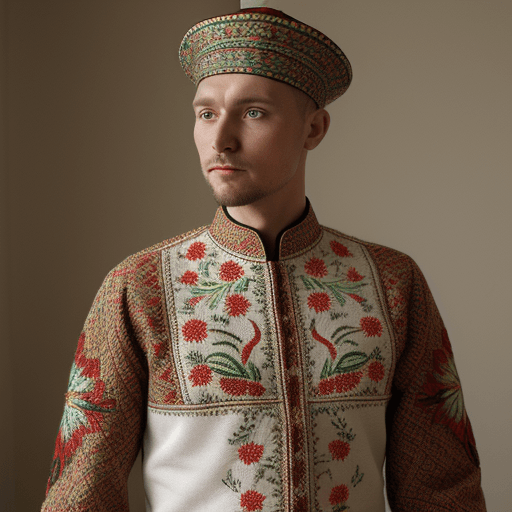 AI generated: Images of a man dressed in Ukrainian national embroidery