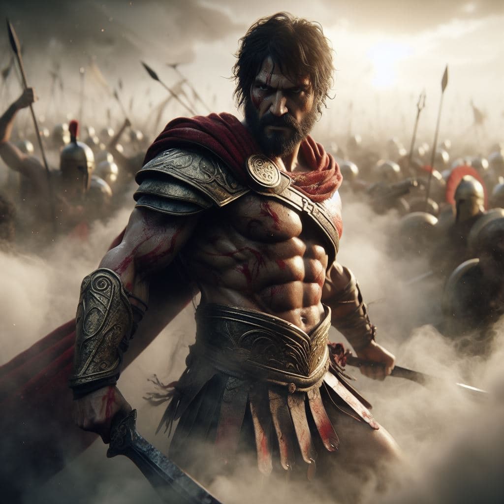 AI generated: Hyper realistic Hector from troy character design, smoke , photorealistic , octane render, unreal en...